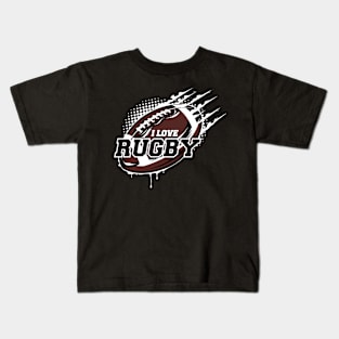 I LOVE RUGBY 2 Kids T-Shirt